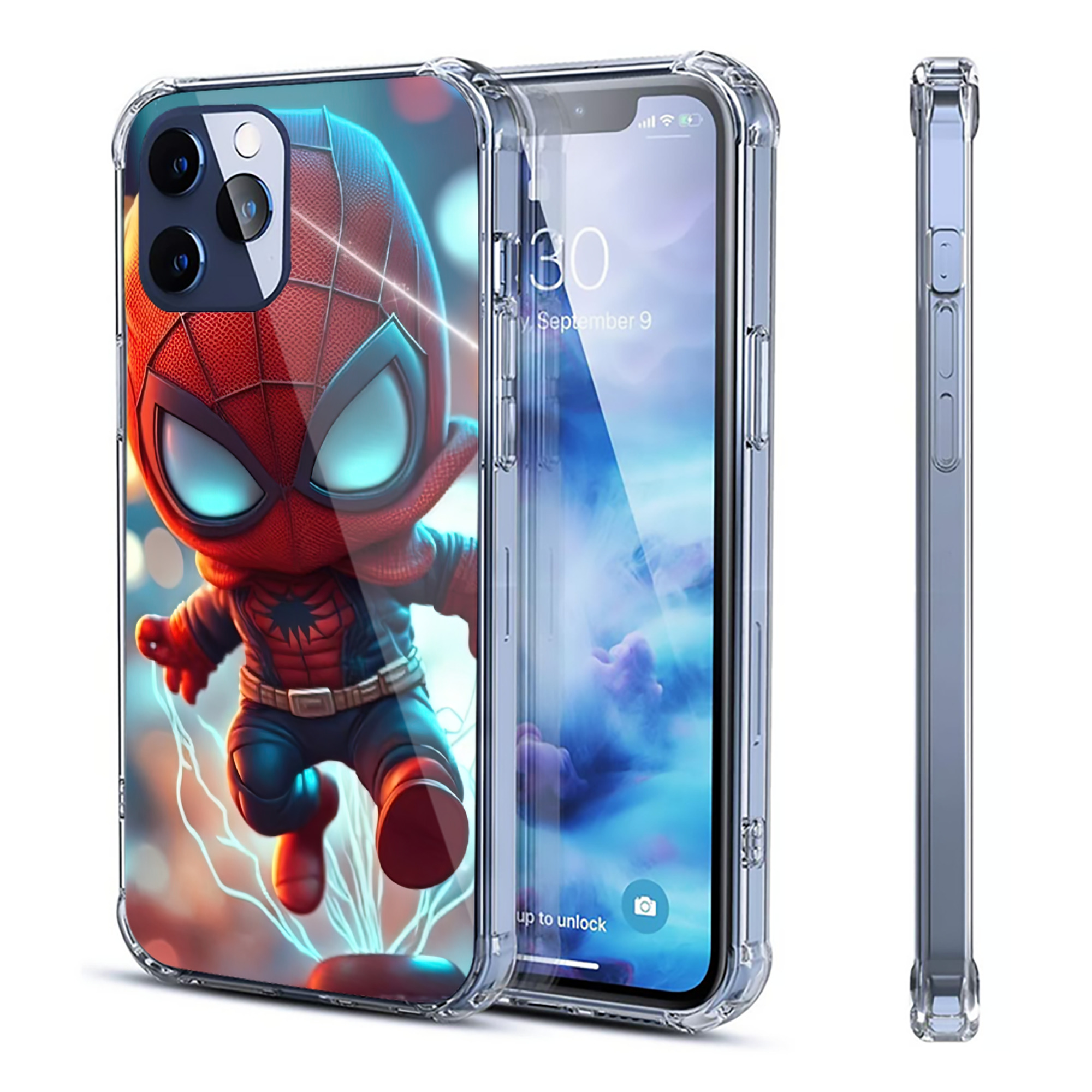 （画像用） Spider Man スパイダーマン 【iPhone 12シリーズ対応】透明スマホケース（クリアソフトケース）